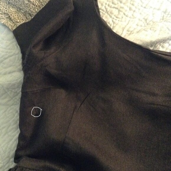 AS IS Vintage 1950s '50s Wool Cocktail Dress w. Lace Sleeves & Small Velvet Bows - Picture 5 of 8